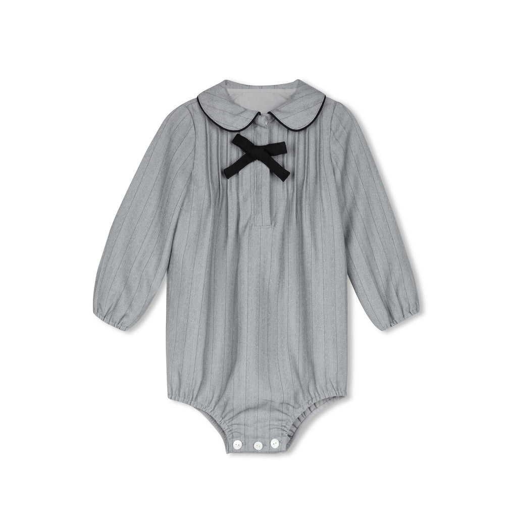 GREY PINSTRIPE ROMPER