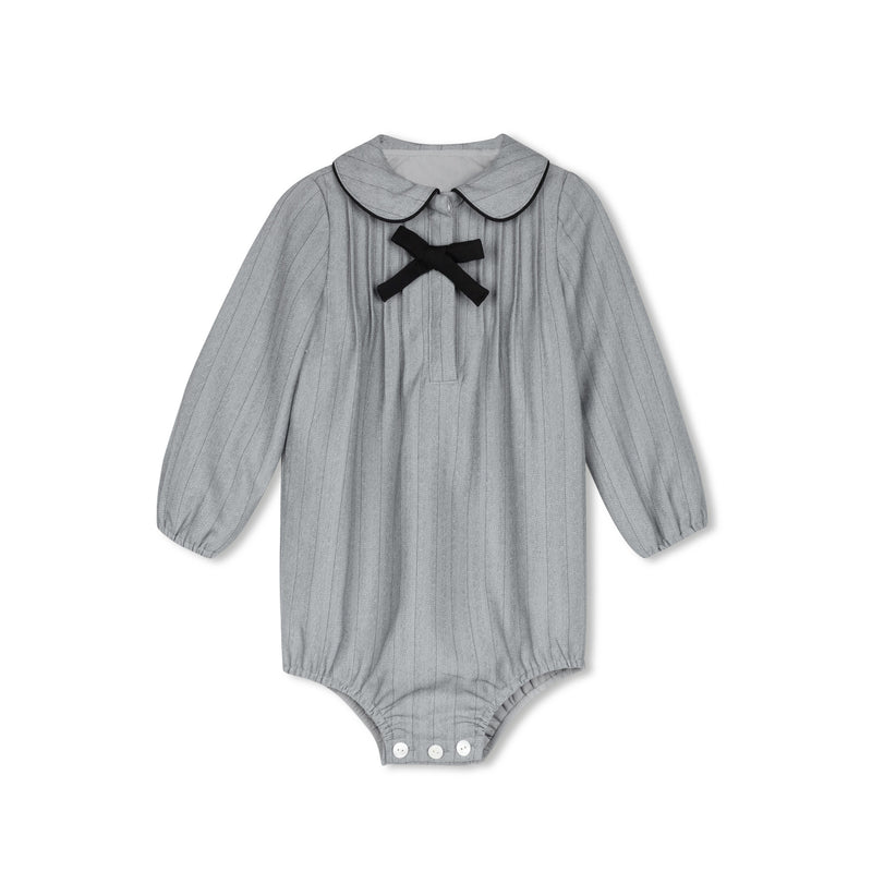 GREY PINSTRIPE ROMPER
