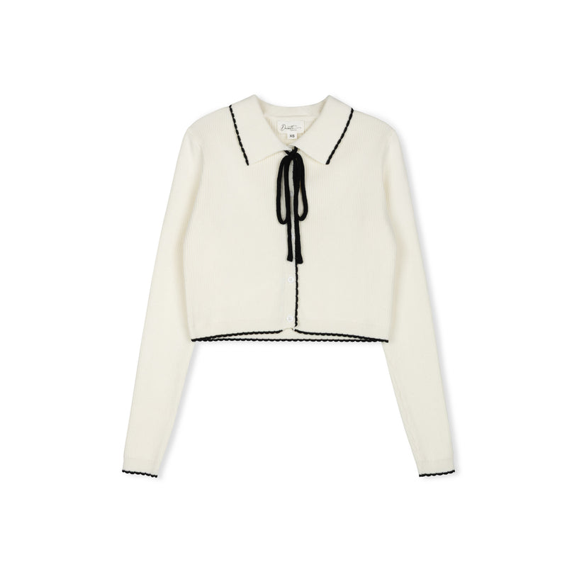 IVORY TIE SWEATER