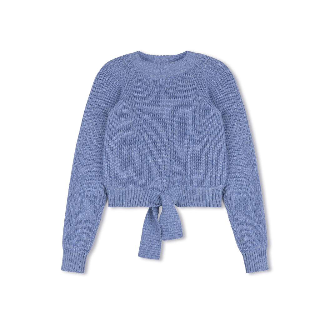 LIGHT BLUE TIE SWEATER