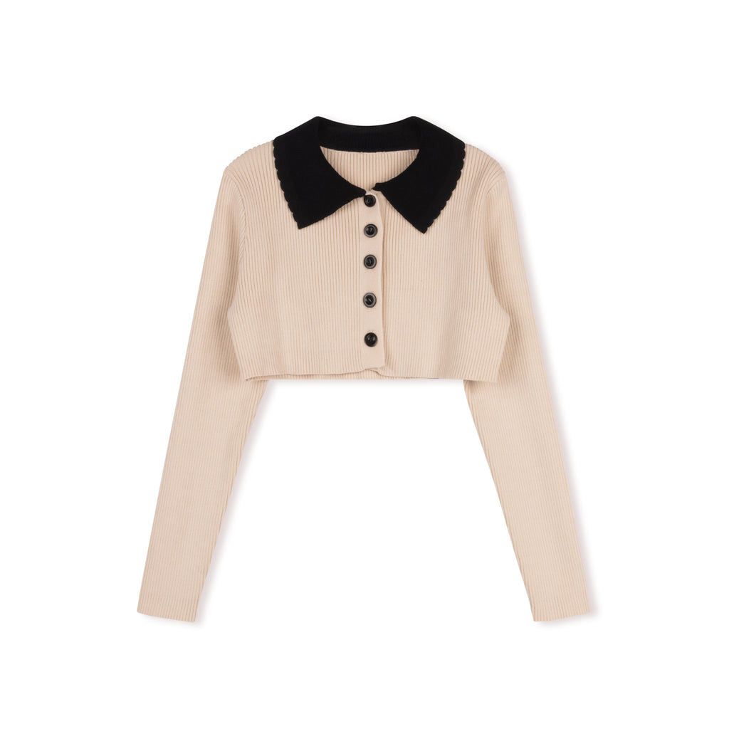 TAN COLLAR SWEATER