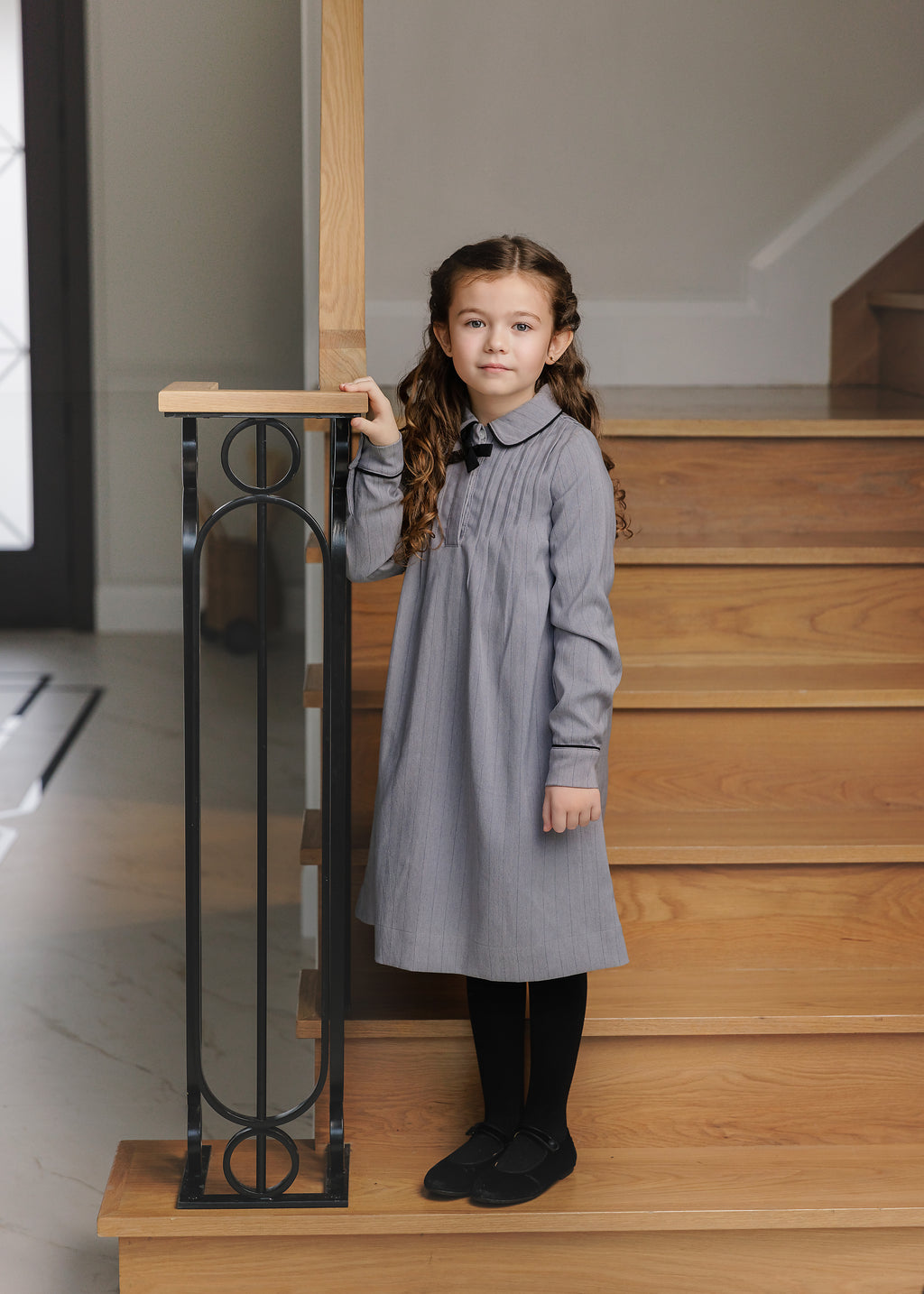 GREY PINSTRIPE DRESS