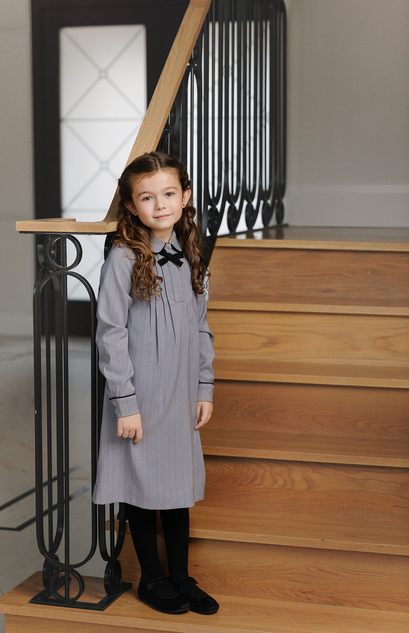 GREY PINSTRIPE DRESS