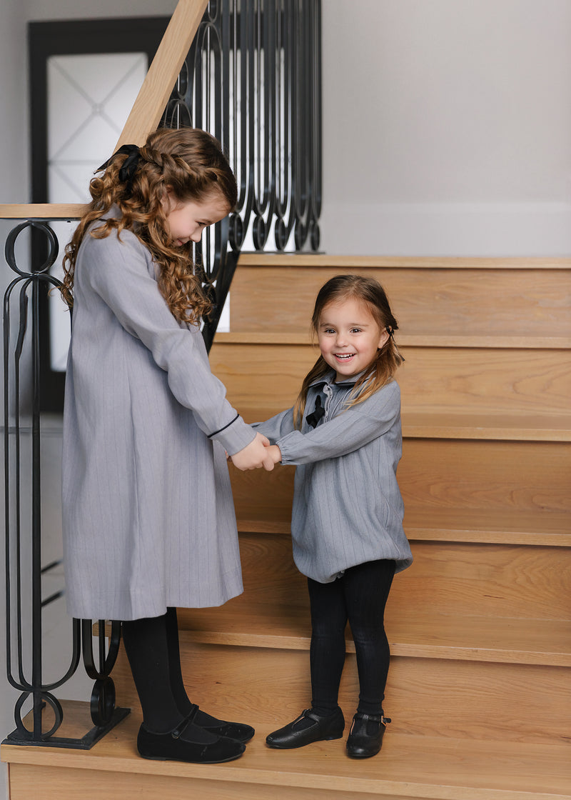 GREY PINSTRIPE DRESS