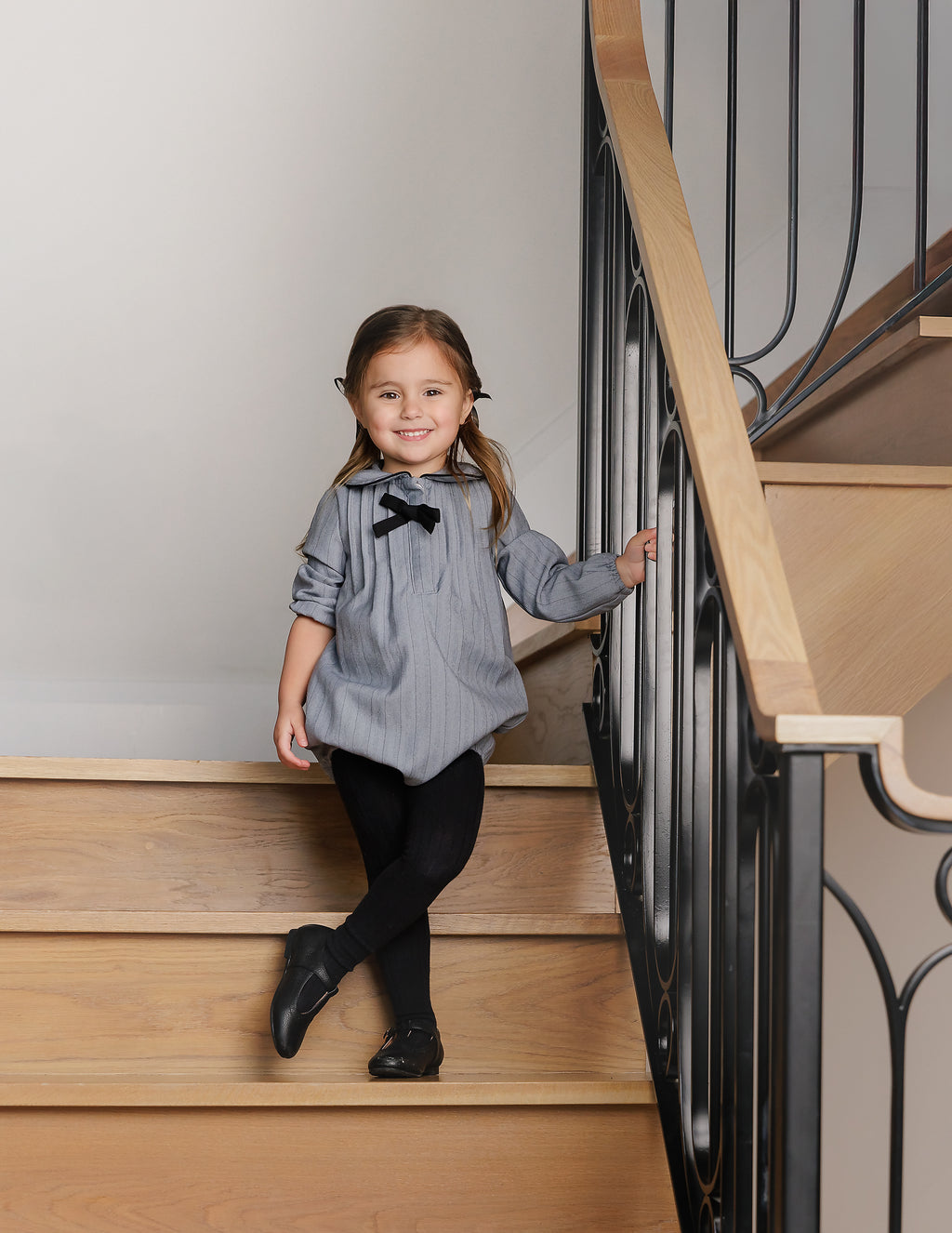 GREY PINSTRIPE ROMPER