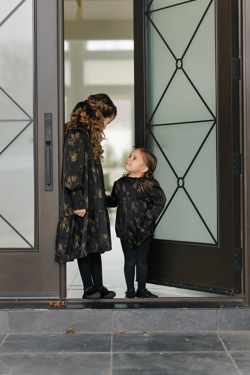 BLACK/GOLD FLOW DRESS