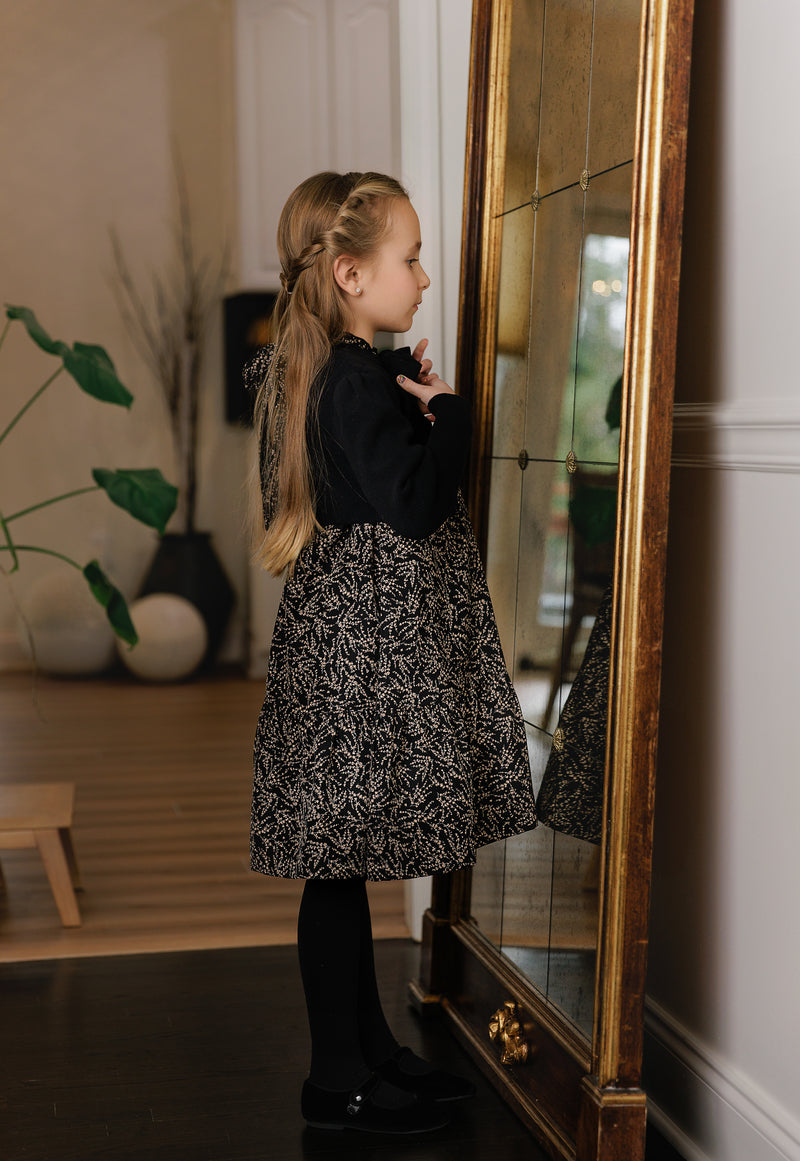 BLACK BLOSSOM FLOW DRESS