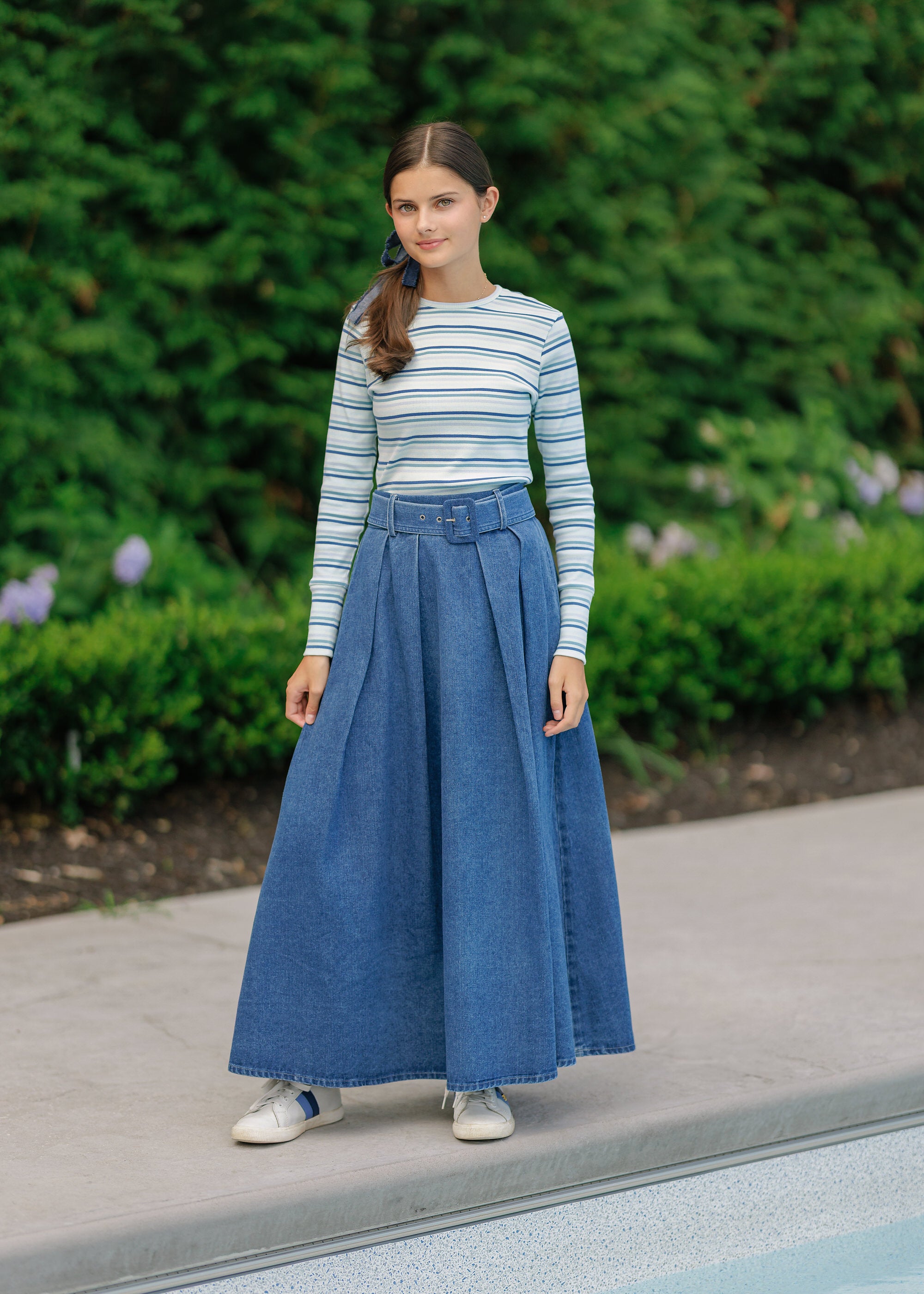 DENIM BELTED MAXI SKIRT – Velvette Label