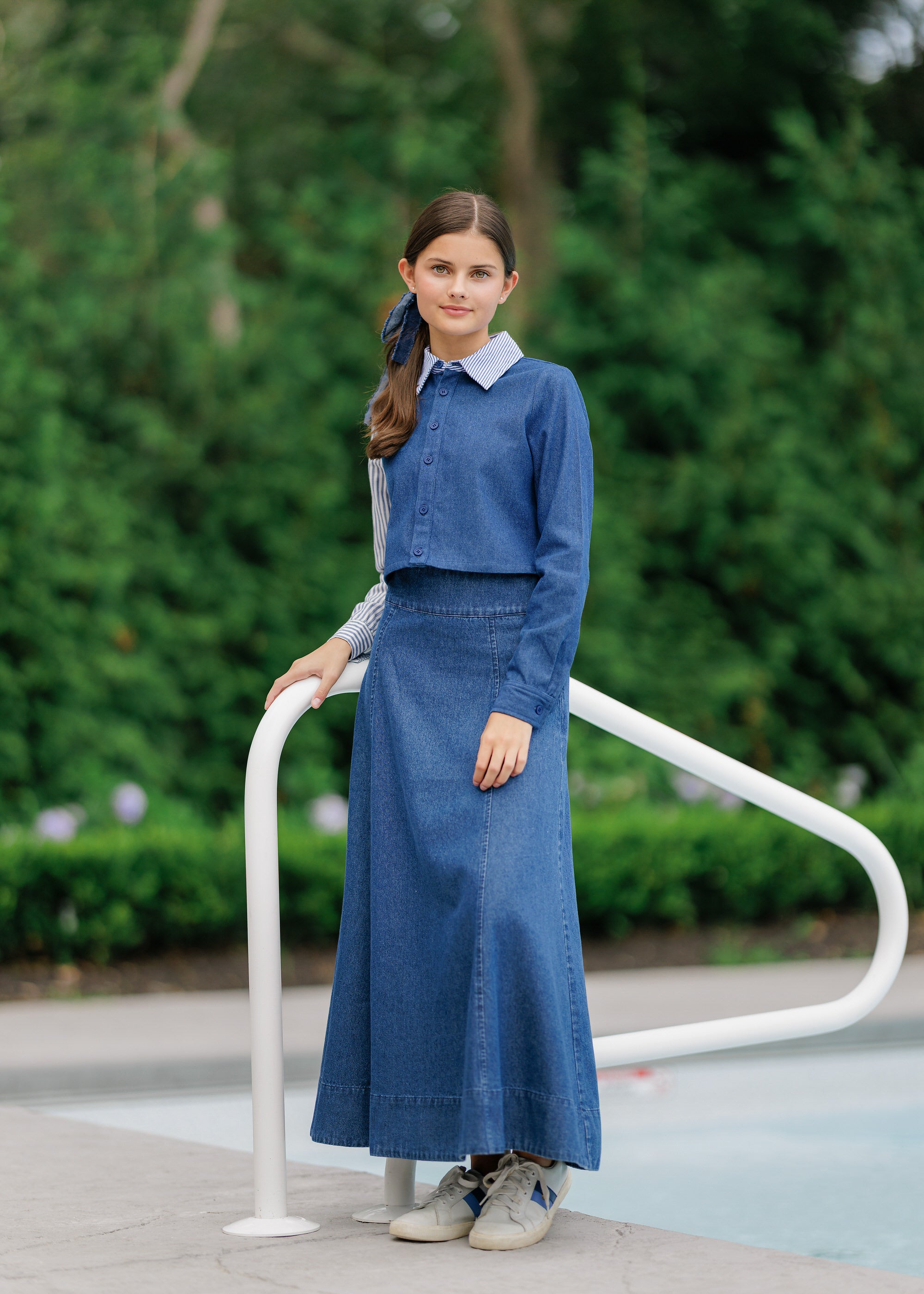 DENIM A LINE MAXI SKIRT – Velvette Label
