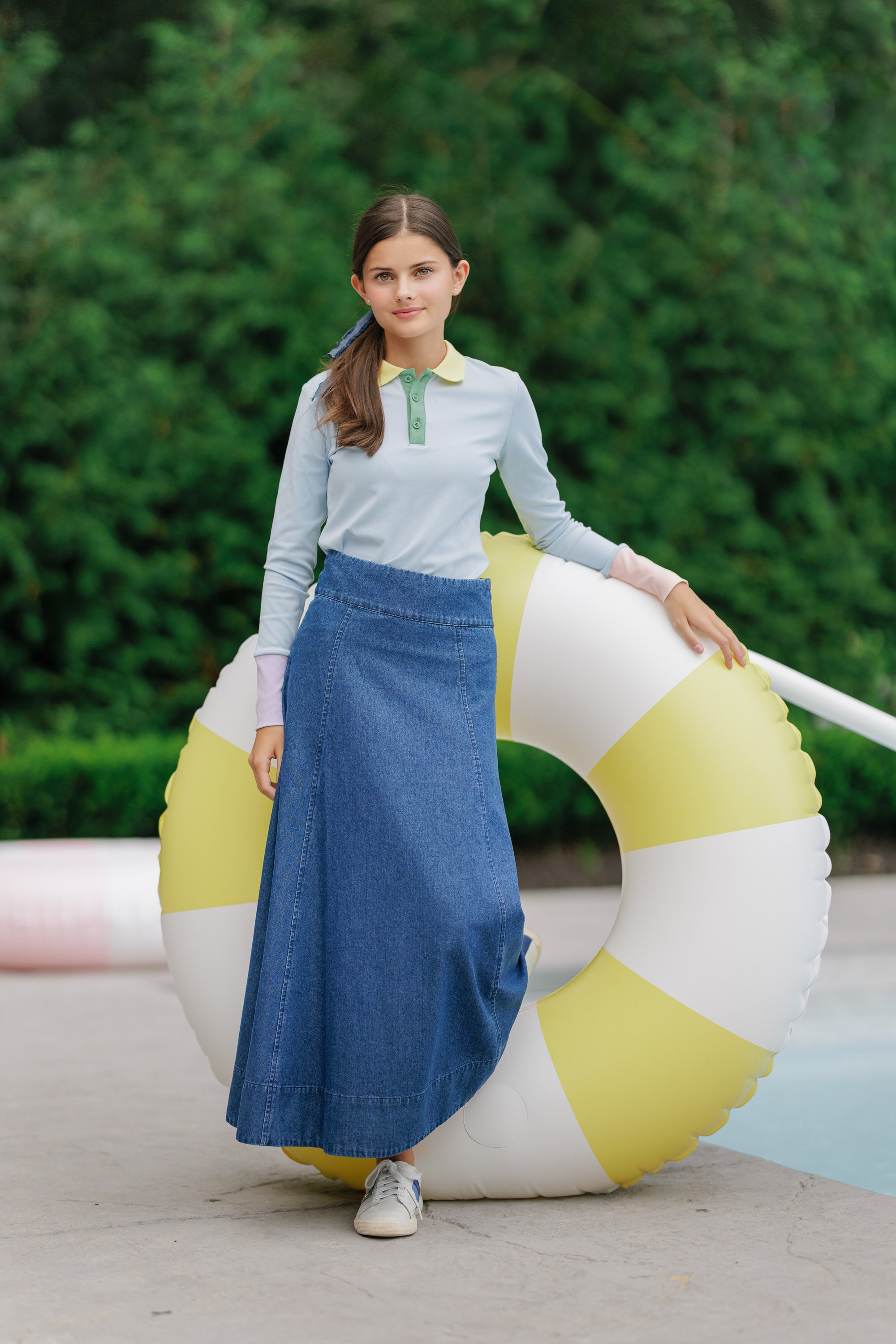 DENIM A LINE MAXI SKIRT – Velvette Label