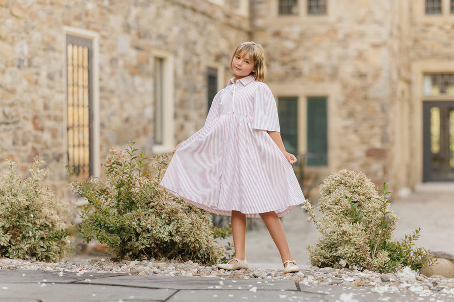 PINK STRIPE HIGH WAIST DRESS – Velvette Label