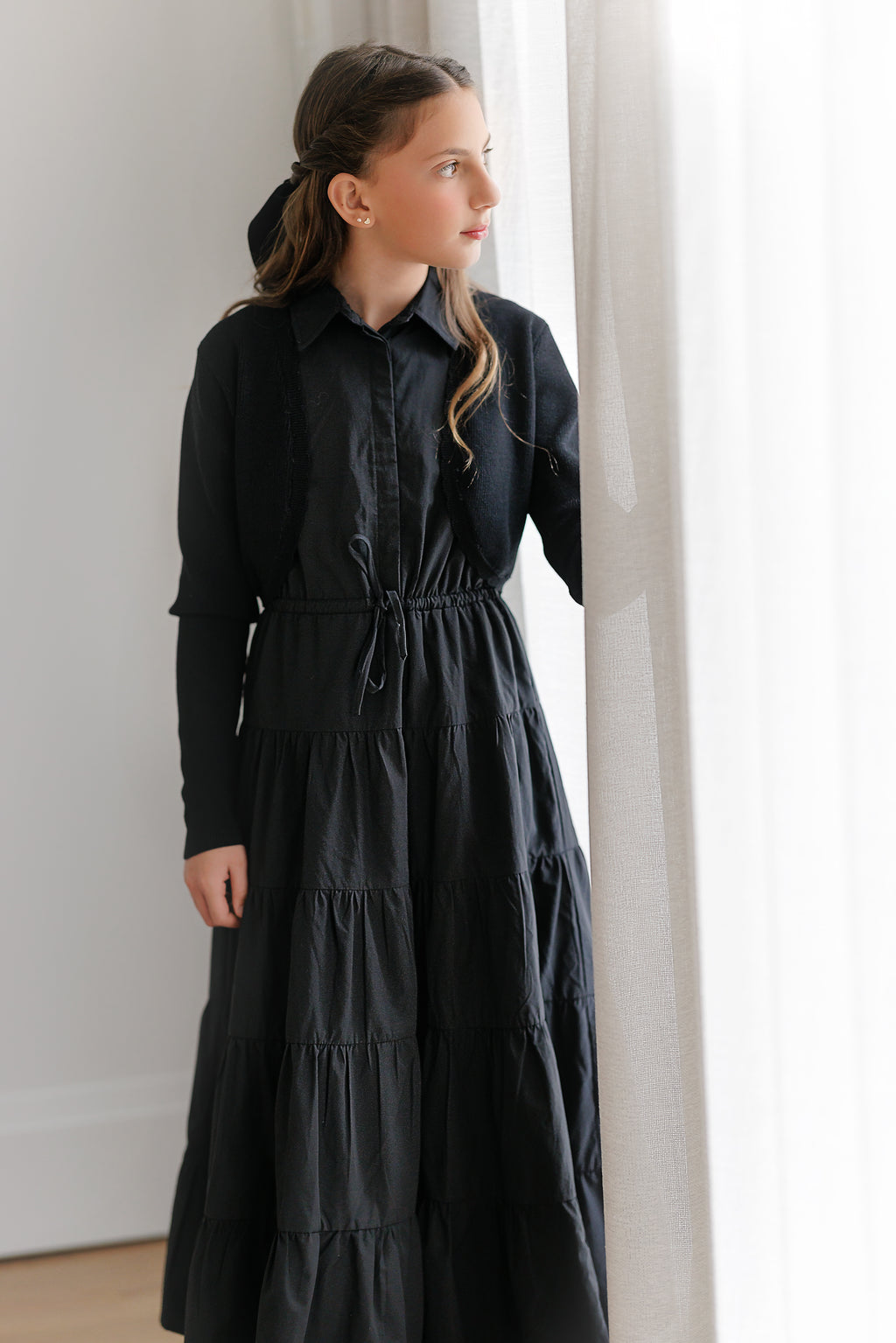 BLACK TIERED MIDI- COMING SOON
